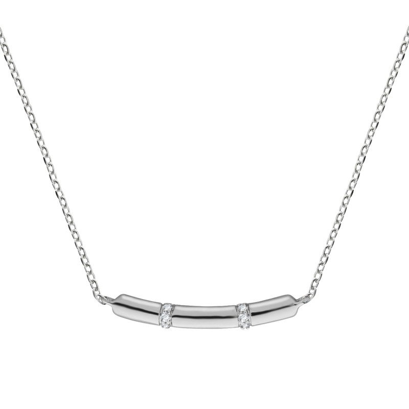 Wunderschönes 375 Weißgold Collier mit Diamanten