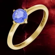375 Gelbgold Ring mit einem Tansaniten Edelstein 0,82 ct