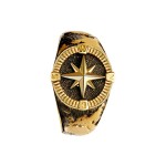 Kompass Siegel Ring aus 925 Silber hochwertig vergoldet