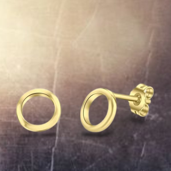 leichte Sommer Ohrstecker 925 Silber vergoldet Ring