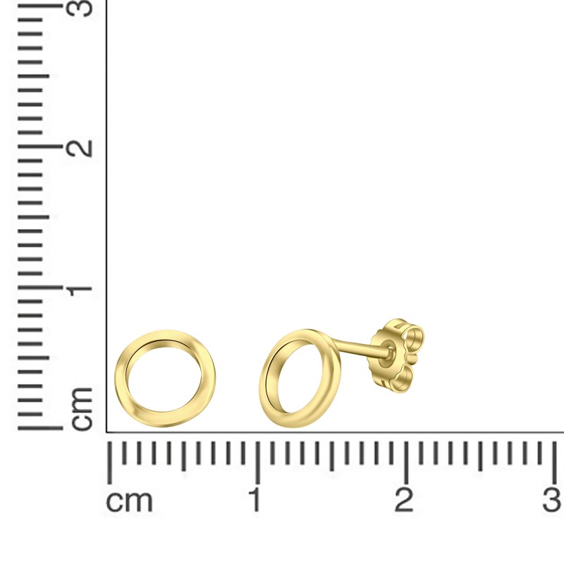 leichte Sommer Ohrstecker 925 Silber vergoldet Ring
