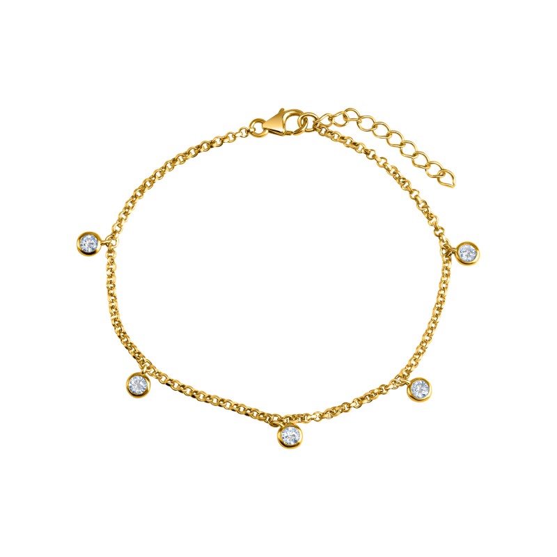 leichtes Sommer Armband 925 Silber längenverstellbar Zirkonia