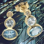 375 Blautopas Ohrstecker in einzigartigem Design 9 Karat