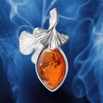 verspielter Bernstein Anhänger 925 Sterling Silber